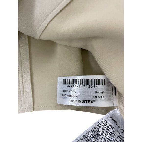 Zara Womens Faux Sued Jacket Size 2XL Ivory Beige Snap Shacket 4968/221 NWT - Picture 8 of 11